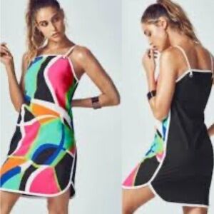 FABLETICS WONDA Vibrant Color-Block Summer Activewear Cover Up Dress Medium